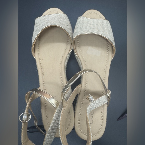 Charter Club Womens Luchia Canvas Platform Wedge Sandals Sand SZ 12 - Picture 5 of 8